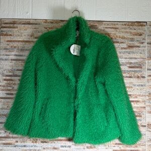 Skies Are Blue Lush Green Teddy Jacket